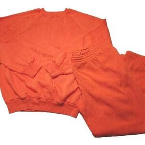 Vintage Duck Bay Hunting Orange Sweatsuits Men's M/L Acrylic Blank 90's